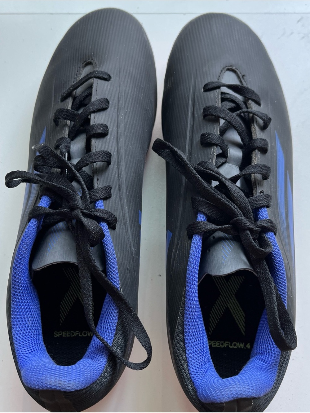 adidas Black and Blue Speedflow.4 Soccer Cleats